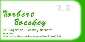 norbert bocskey business card